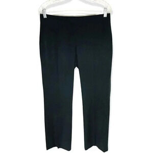 Magaschoni Black Wide Leg Ankle Crop Pleated Wool Trousers